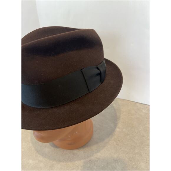 Vtg PORTIS Fedora Hat Sz 7 1/4 Swans Down Finish Swans Water Repellant Finish - Picture 4 of 13